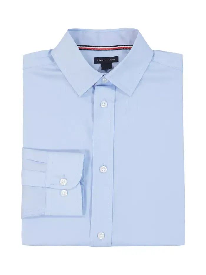 Футболка с длинным рукавом для мальчиков Stretch Solid Twill Tommy Hilfiger — изображение 2 из 3, синий