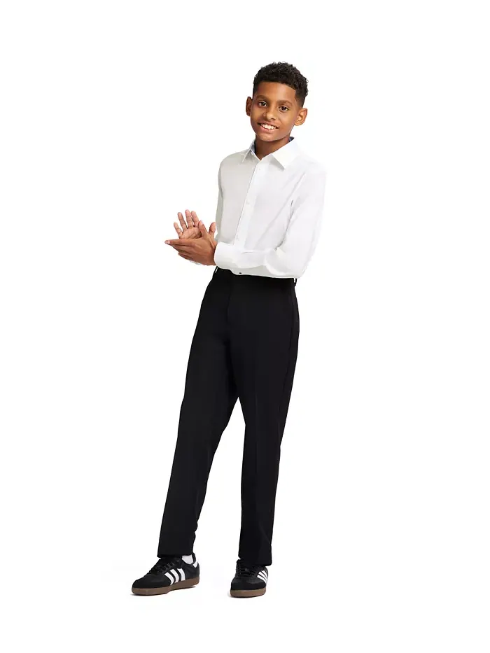 Футболка с длинным рукавом для мальчиков Stretch Solid Twill Tommy Hilfiger — изображение 4 из 9, белый