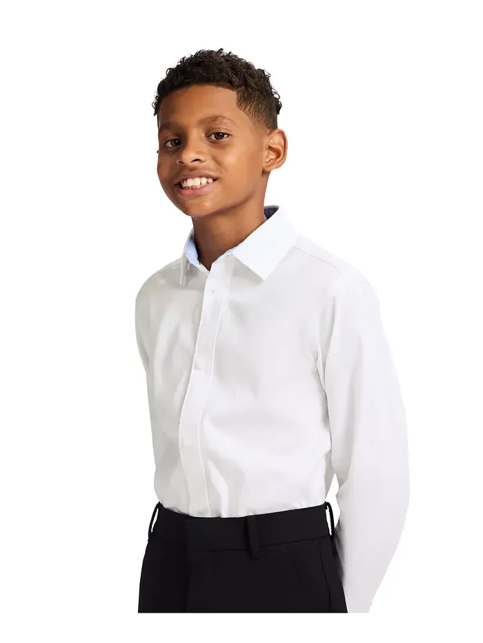 Футболка с длинным рукавом для мальчиков Stretch Solid Twill Tommy Hilfiger — изображение 5 из 9, белый