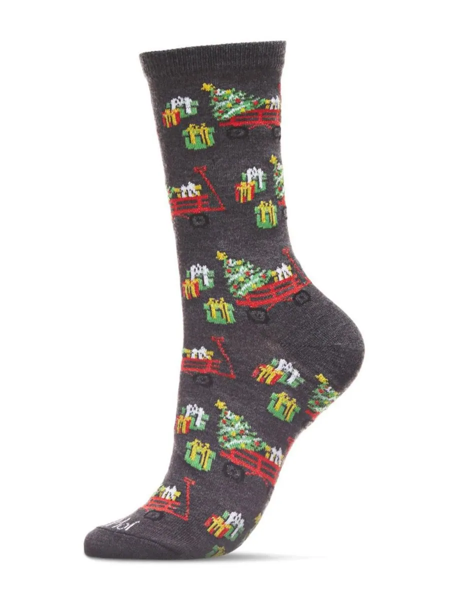 Женские праздничные носки Red Wagon Holiday Crew Socks MeMoi — изображение 1 из 3, темно-серый