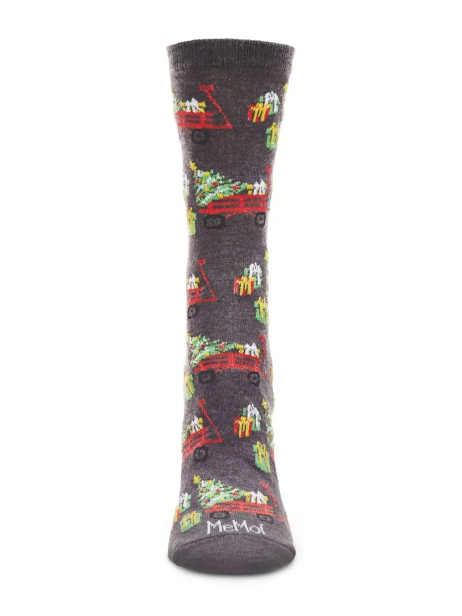 Женские праздничные носки Red Wagon Holiday Crew Socks MeMoi — изображение 2 из 3, темно-серый