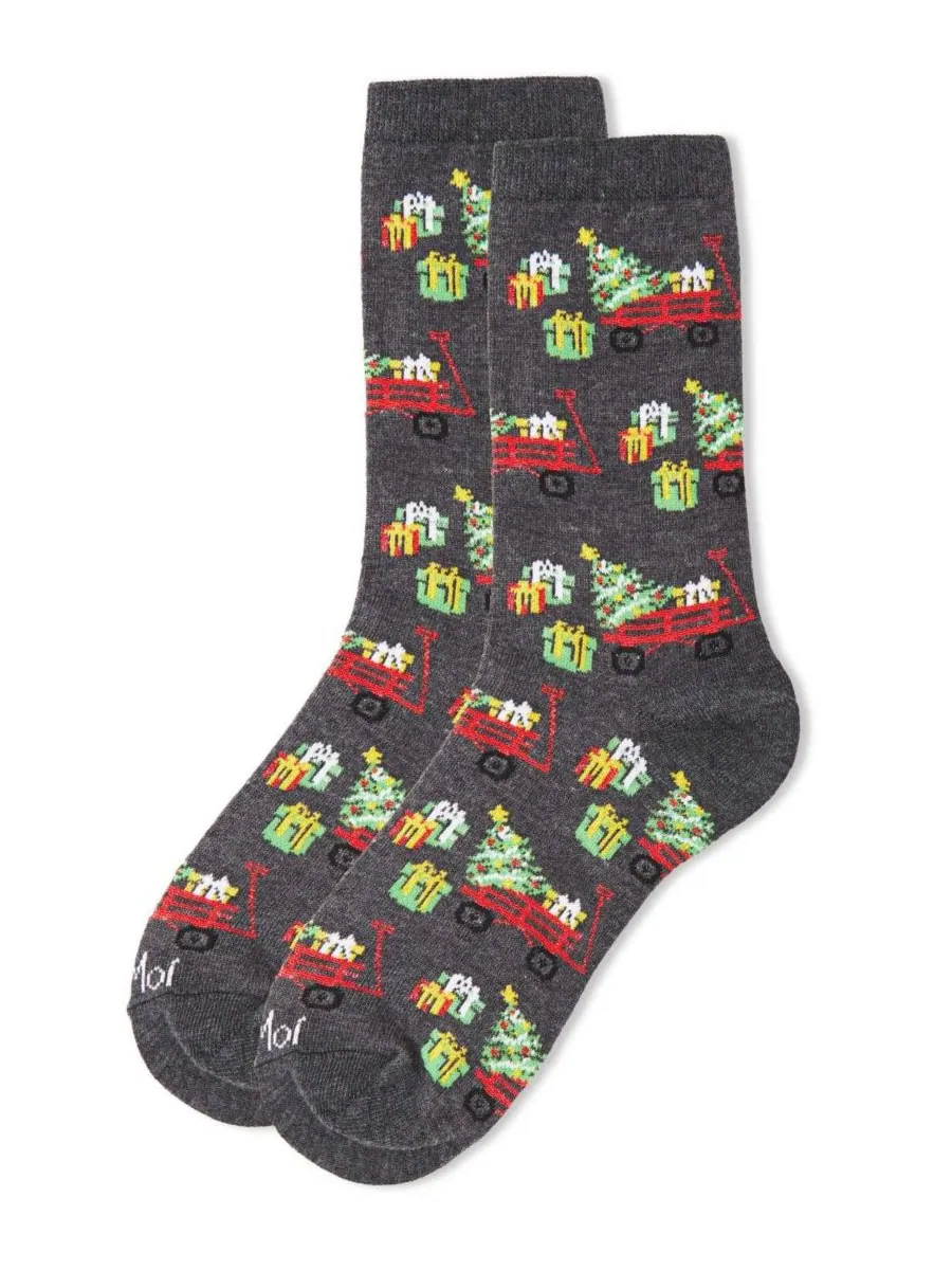 Женские праздничные носки Red Wagon Holiday Crew Socks MeMoi — изображение 3 из 3, темно-серый