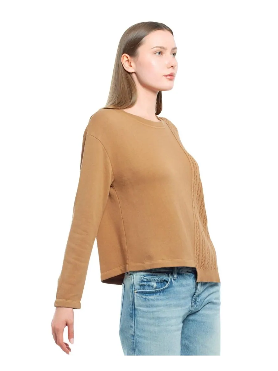 Женская толстовка с круглым вырезом WILT Clothing — изображение 3 из 6, коричневый