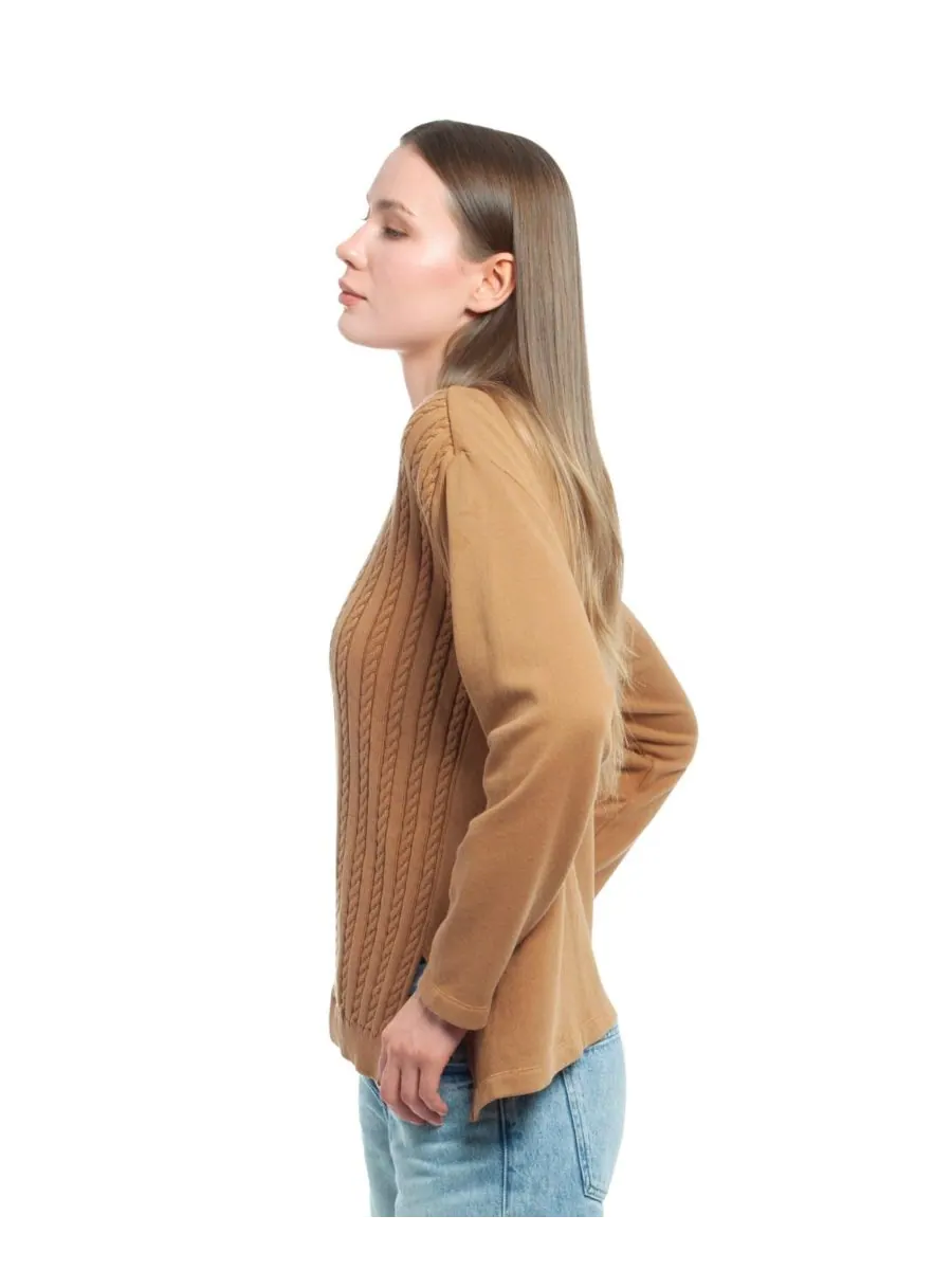Женская толстовка с круглым вырезом WILT Clothing — изображение 4 из 6, коричневый