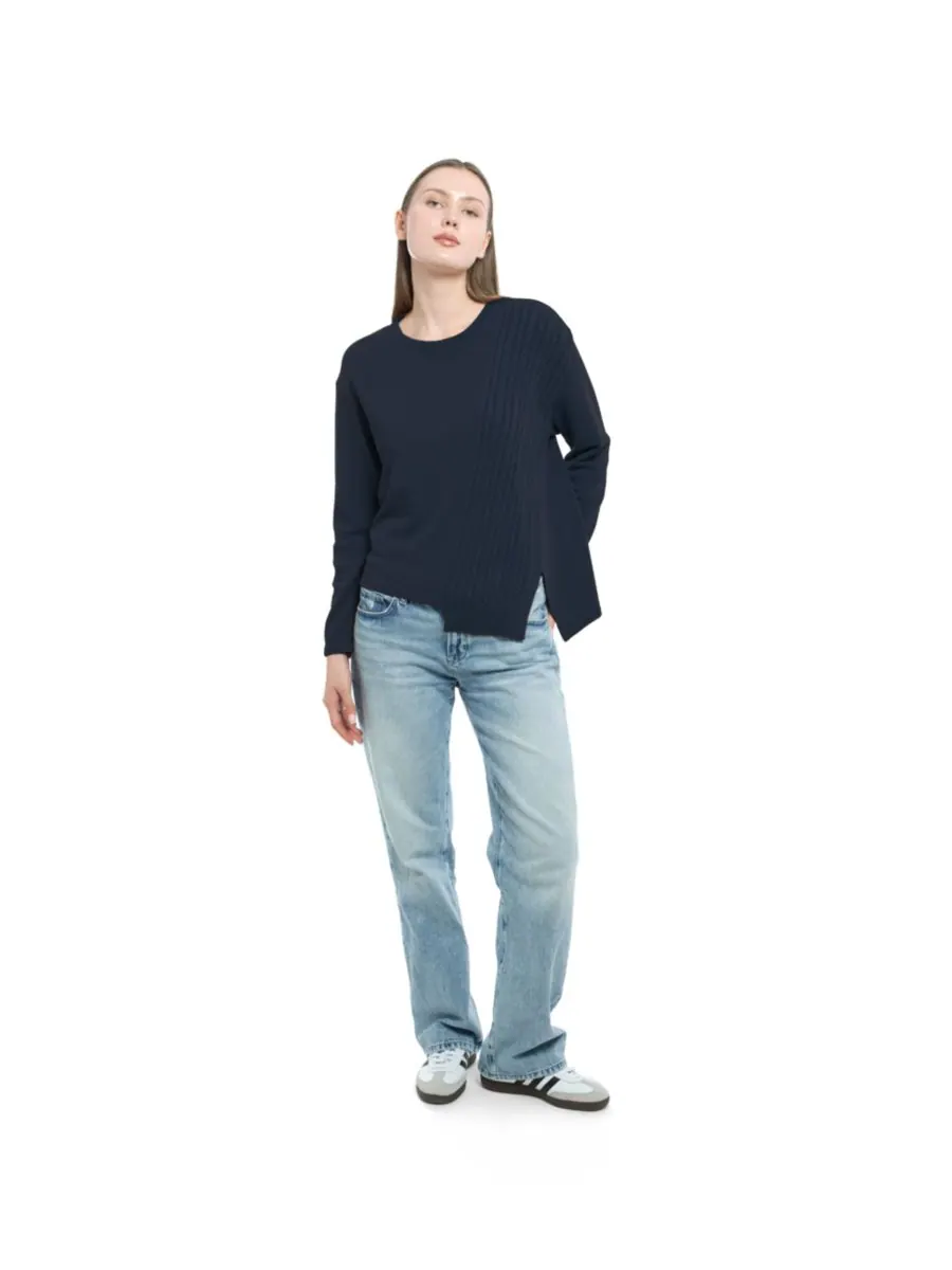 Женская толстовка с круглым вырезом WILT Clothing, Peacoat — изображение 3 из 8