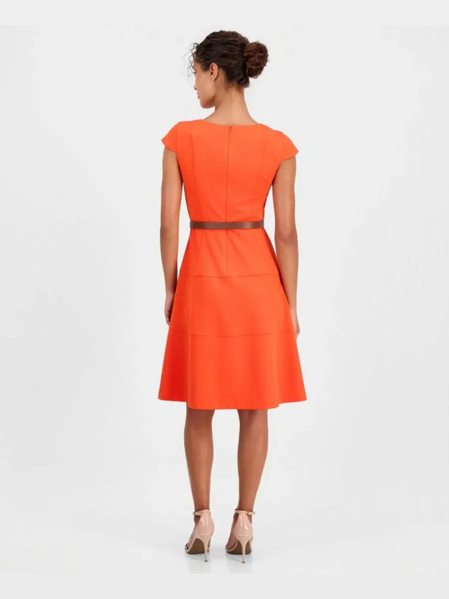 Платье-трапеция с коротким рукавом Anne Klein, Carrot — изображение 3 из 3