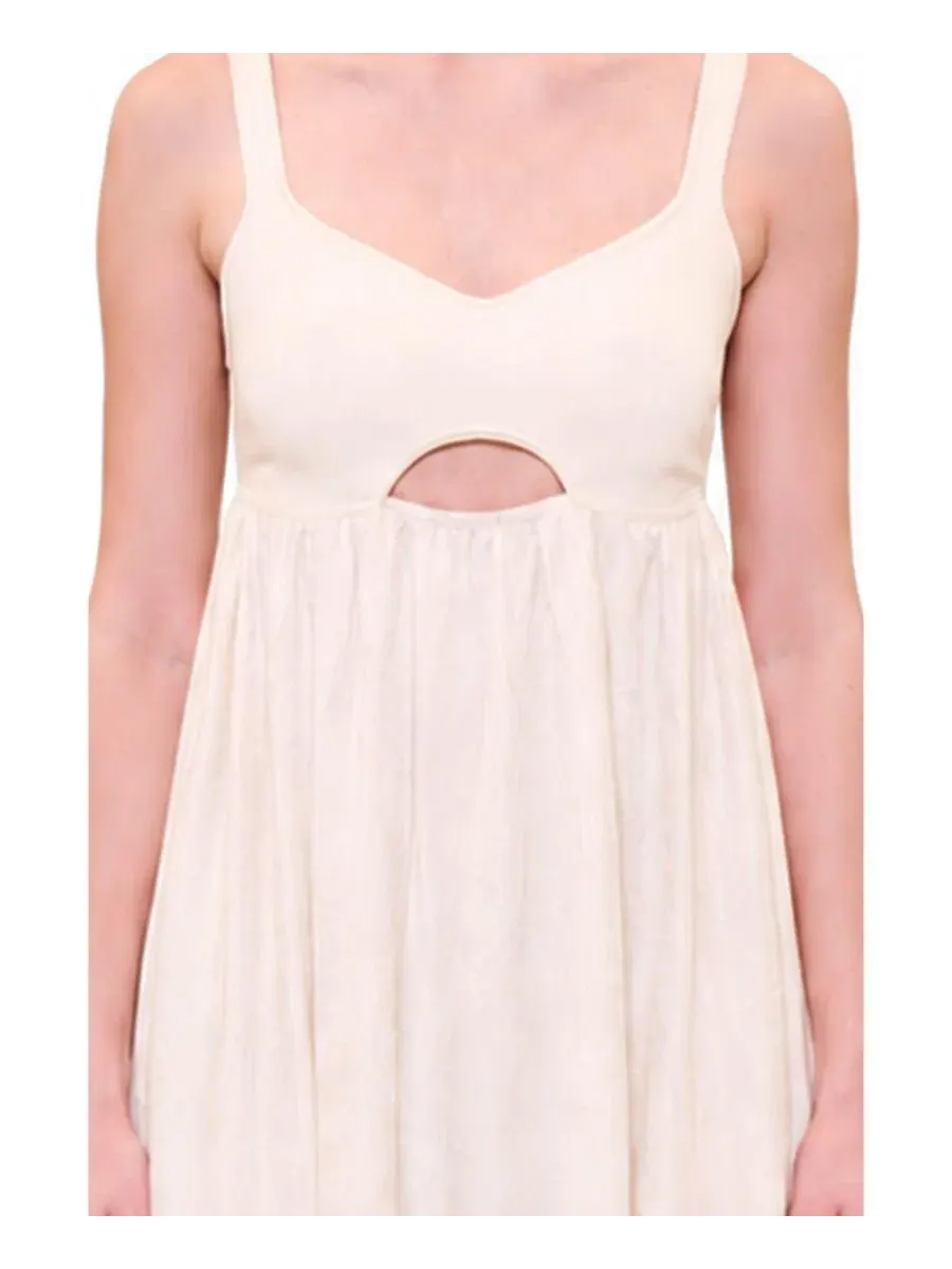 Платье-макси с приталенным трикотажным верхом Daydreamers Strappy Maxi Dress With Knit Top PCFG — изображение 3 из 7, бежевый
