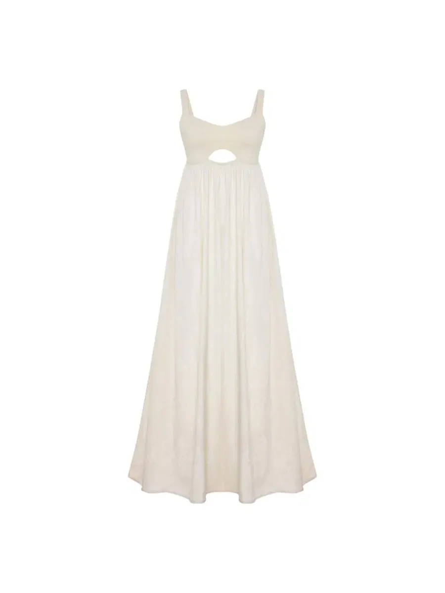 Платье-макси с приталенным трикотажным верхом Daydreamers Strappy Maxi Dress With Knit Top PCFG — изображение 4 из 7, бежевый