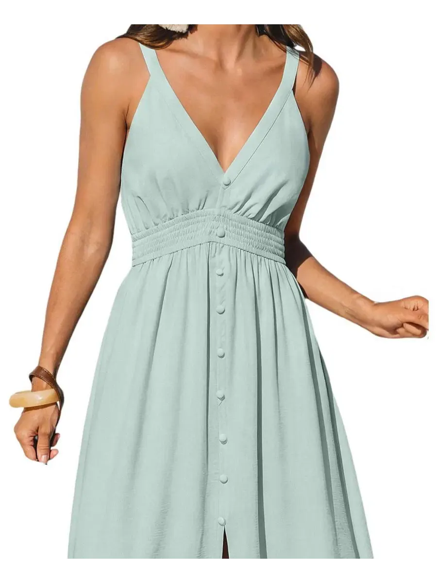 Платье-миди без рукавов Grand Entrance Green Midi Dress Cupshe — изображение 3 из 3, светлый/зеленый
