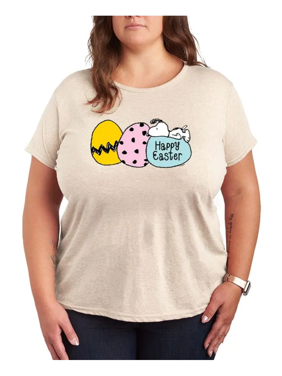 Футболка с коротким рукавом Peanuts Snoopy Happy Easter Eggs Hybrid Apparel — изображение 1 из 3, березовый
