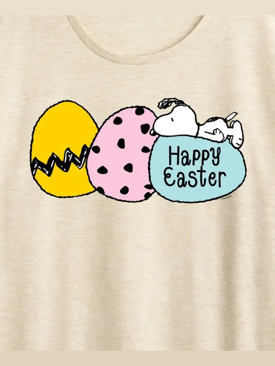 Футболка с коротким рукавом Peanuts Snoopy Happy Easter Eggs Hybrid Apparel — изображение 2 из 3, березовый
