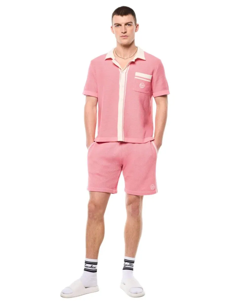 Рубашка-поло из кружева Fratelli Crochet Cabana Sergio Tacchini — изображение 2 из 5, розовый