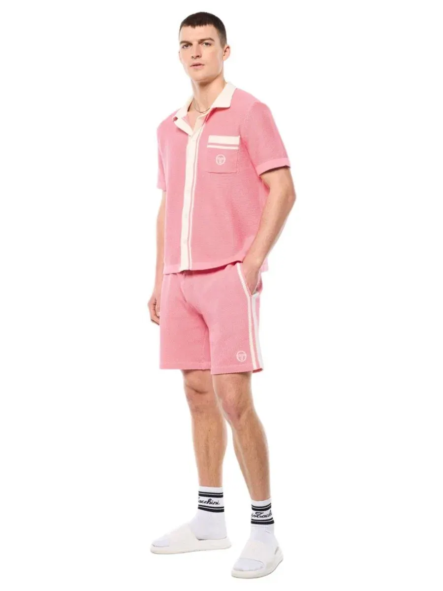 Рубашка-поло из кружева Fratelli Crochet Cabana Sergio Tacchini — изображение 3 из 5, розовый