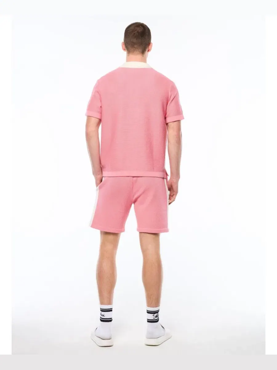 Рубашка-поло из кружева Fratelli Crochet Cabana Sergio Tacchini — изображение 4 из 5, розовый