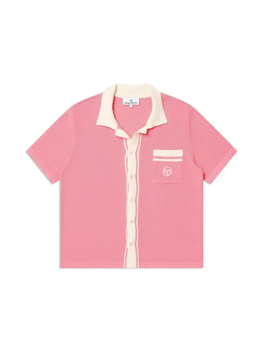 Рубашка-поло из кружева Fratelli Crochet Cabana Sergio Tacchini — изображение 5 из 5, розовый