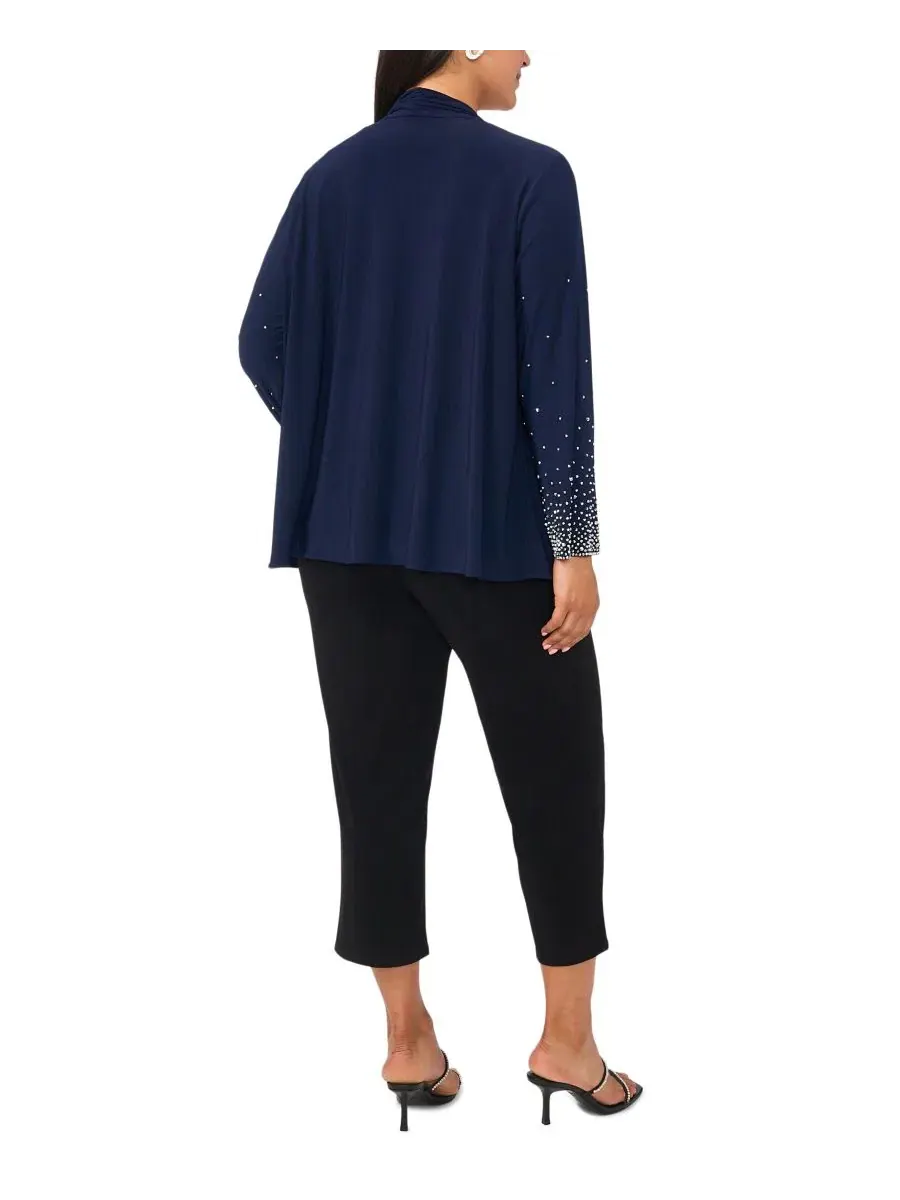 Топ с длинным рукавом Plus-Size Long-Sleeve Round Neck MSK — изображение 4 из 4, темно-синий
