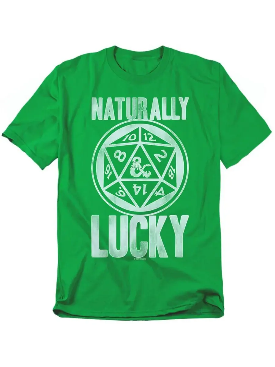 Футболка Big & Tall Dungeons Dragons Natural Luck D&D — изображение 1 из 3, зеленый