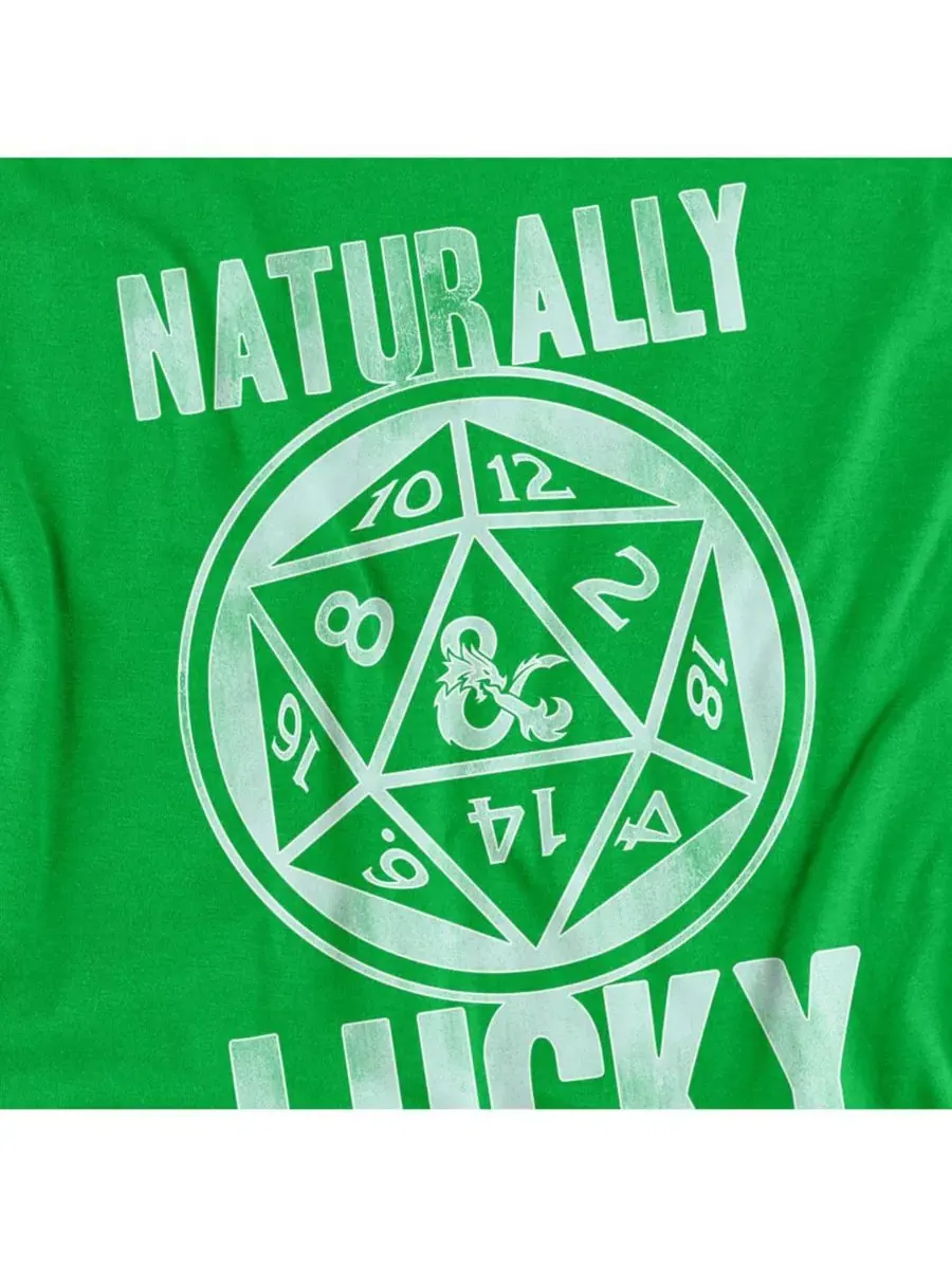 Футболка Big & Tall Dungeons Dragons Natural Luck D&D — изображение 2 из 3, зеленый