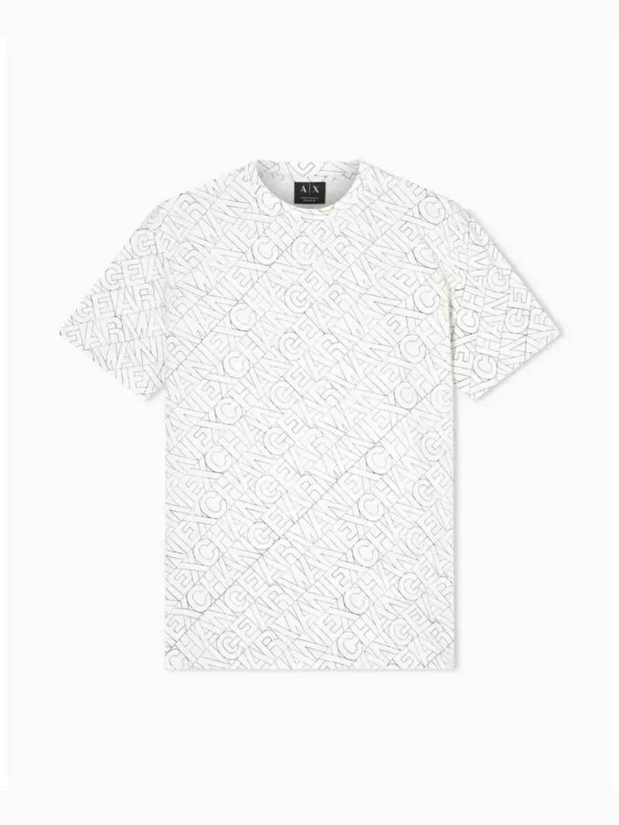 Мужская футболка с коротким рукавом и логотипом A|X Armani Exchange — изображение 5 из 5, белый