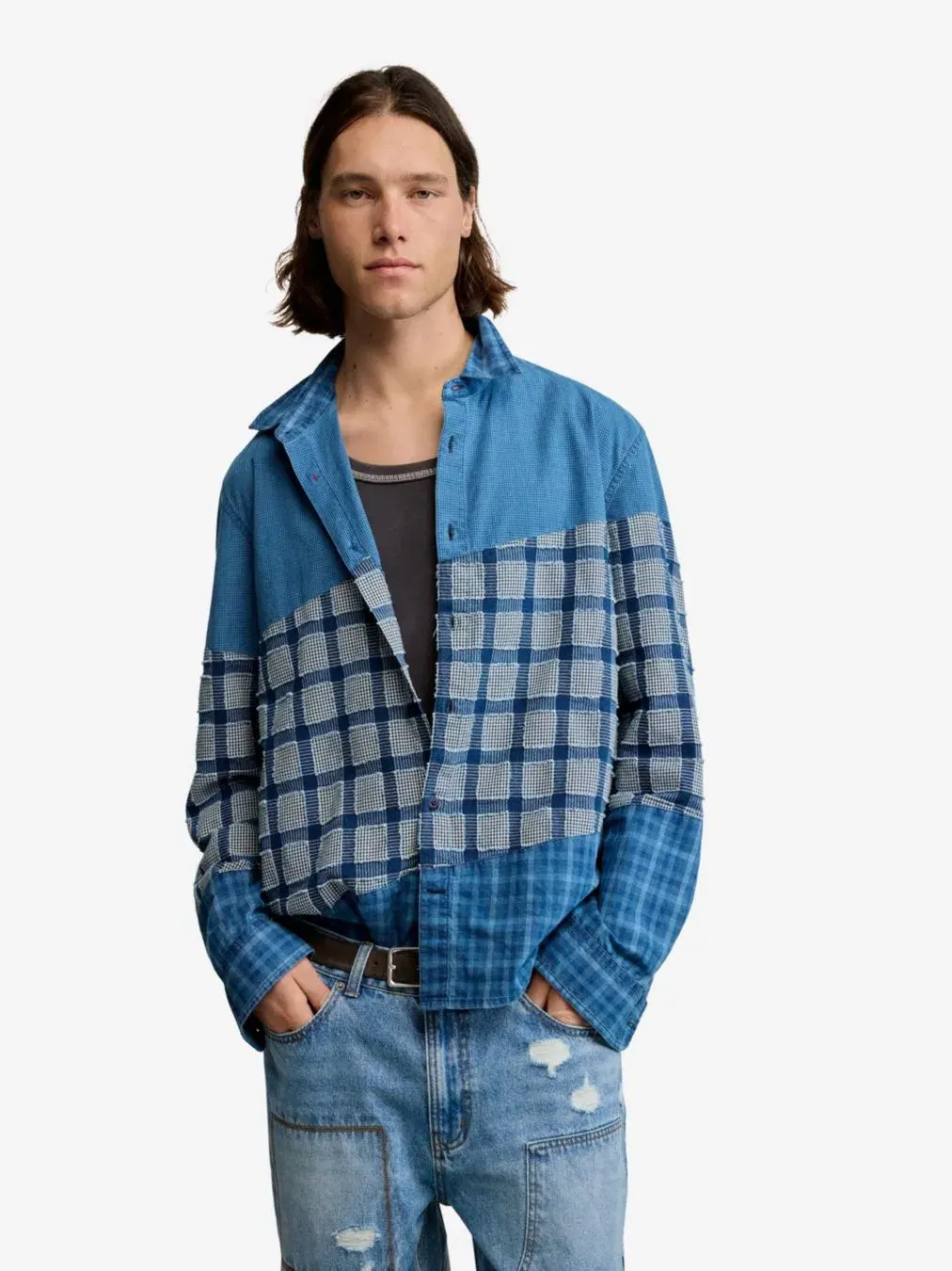 Мужская рубашка с принтом в клетку Desigual