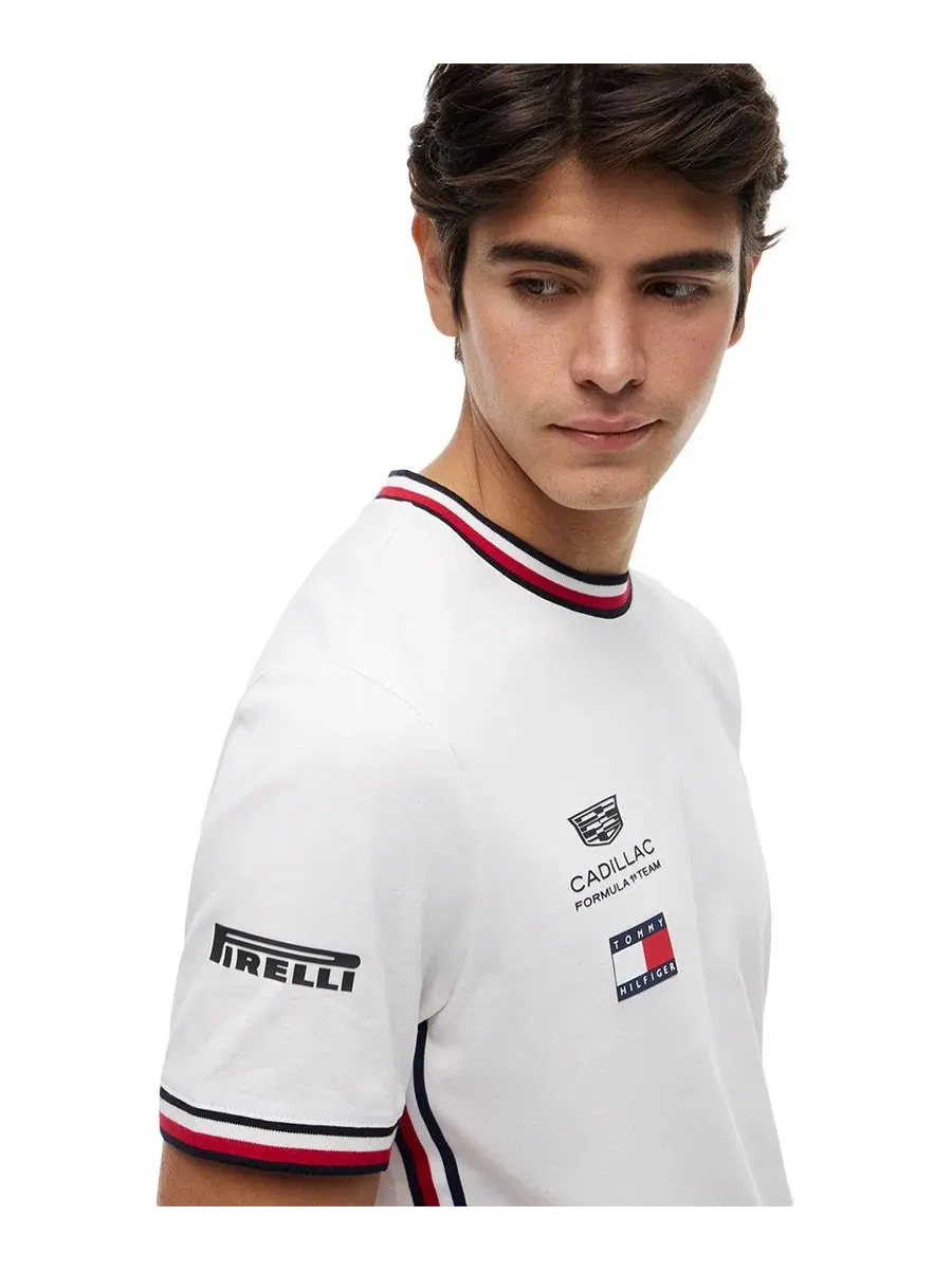 Мужская реплика футболки с коротким рукавом Cadillac F1 Tommy Hilfiger — изображение 3 из 4, белый