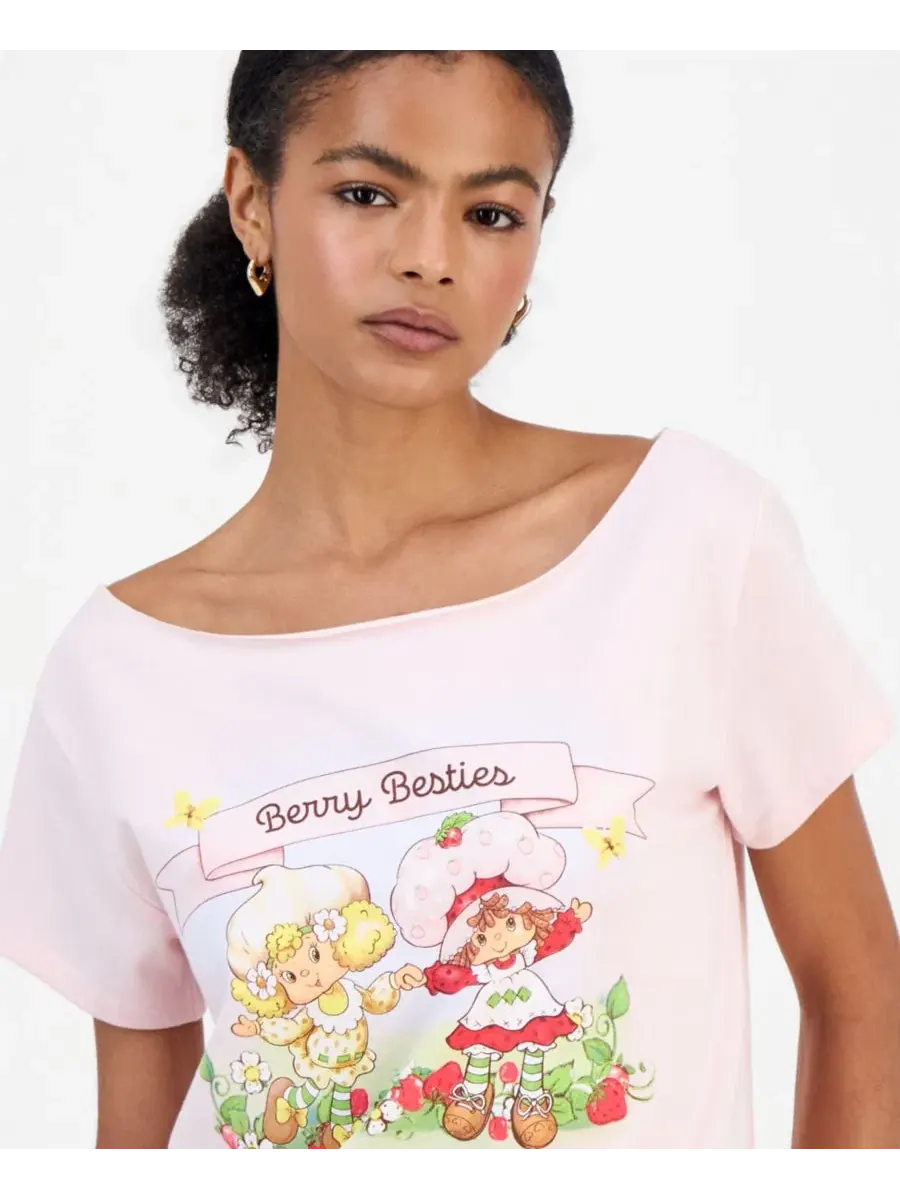 Футболка с принтом Strawberry Shortcake Love Tribe — изображение 2 из 4, розовый