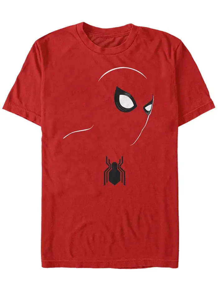 Футболка с коротким рукавом Marvel Men's Spider-Man Big Face Silhouette Costume Fifth Sun — изображение 1 из 1, красный