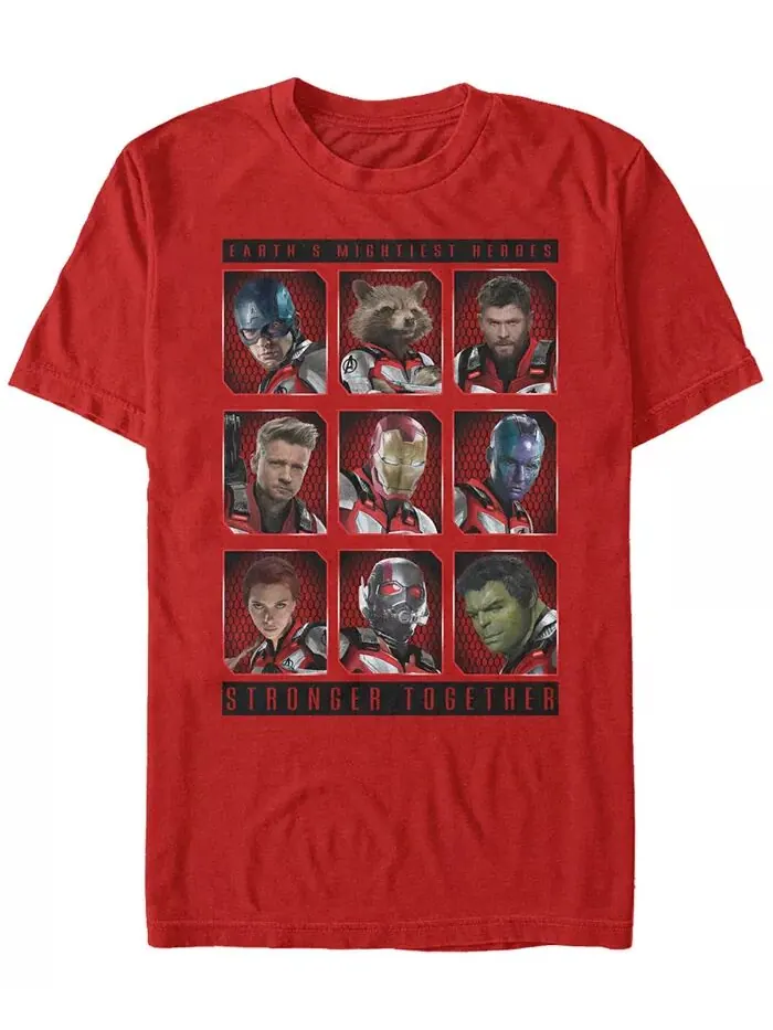Мужская футболка с коротким рукавом Marvel Avengers Endgame Earth's Mightiest Heroes Fifth Sun — изображение 1 из 1, красный