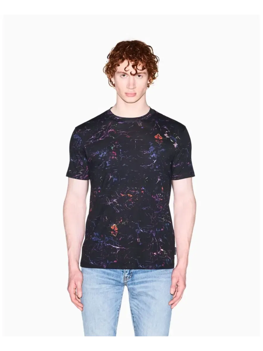 Мужская футболка с коротким рукавом и цветочным принтом A|X Armani Exchange — изображение 2 из 5, цветочный принт