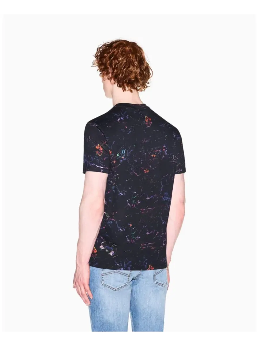 Мужская футболка с коротким рукавом и цветочным принтом A|X Armani Exchange — изображение 3 из 5, цветочный принт