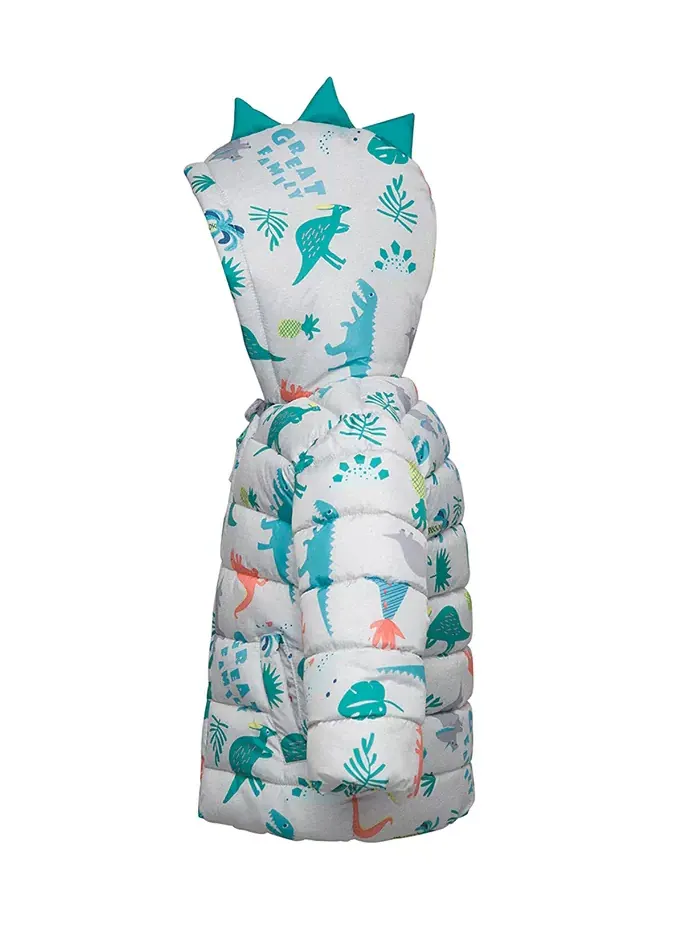 Детская утепленная куртка с капюшоном для мальчиков Baby Fleece Rokka&Rolla — изображение 2 из 7, серый