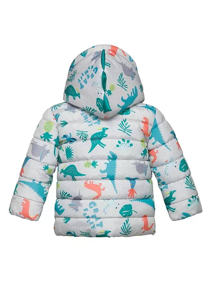 Детская утепленная куртка с капюшоном для мальчиков Baby Fleece Rokka&Rolla — изображение 3 из 7, серый