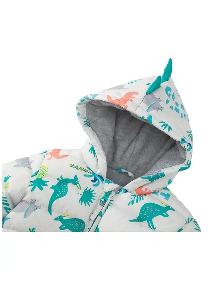 Детская утепленная куртка с капюшоном для мальчиков Baby Fleece Rokka&Rolla — изображение 6 из 7, серый
