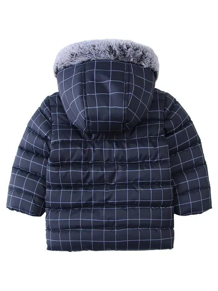 Детская утепленная куртка с капюшоном для мальчиков Baby Fleece Rokka&Rolla — изображение 7 из 7, темный серый/белый