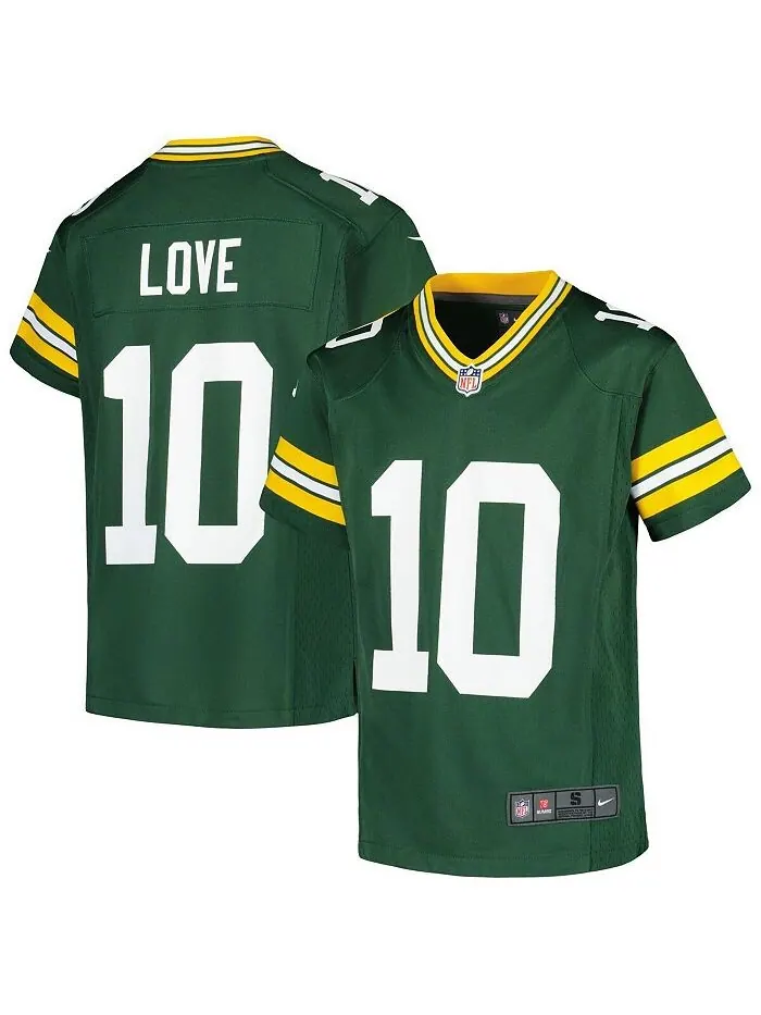 Игровая майка Big Boys Jordan Love Green Green Bay Packers Nike — изображение 1 из 3, зеленый