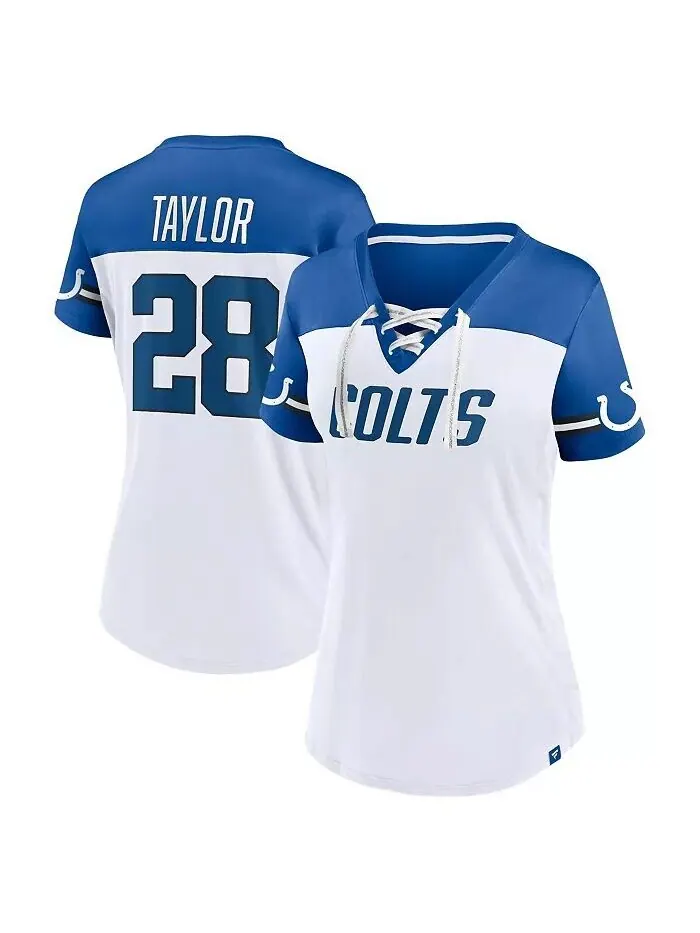 Женский топ с v-образным вырезом Jonathan Taylor White Indianapolis Colts Athena, имя и номер — изображение 1 из 3, белый