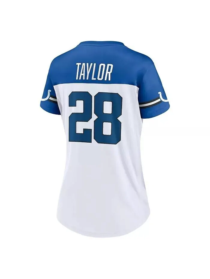 Женский топ с v-образным вырезом Jonathan Taylor White Indianapolis Colts Athena, имя и номер — изображение 3 из 3, белый