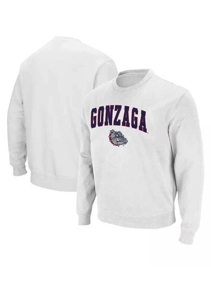 Мужская толстовка-пуловер из твила Gonzaga Bulldogs Arch & Logo Tackle Colosseum — изображение 1 из 5, белый