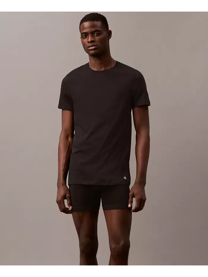 Мужские классические футболки с круглым вырезом, 3 штуки, хлопок Calvin Klein — изображение 4 из 6, белый