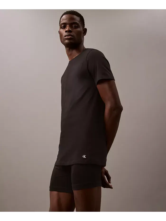 Мужские классические футболки с круглым вырезом, 3 штуки, хлопок Calvin Klein — изображение 5 из 6, белый