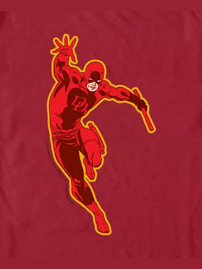 Мужская классическая футболка с коротким рукавом Daredevil Fifth Sun — изображение 3 из 3, красный