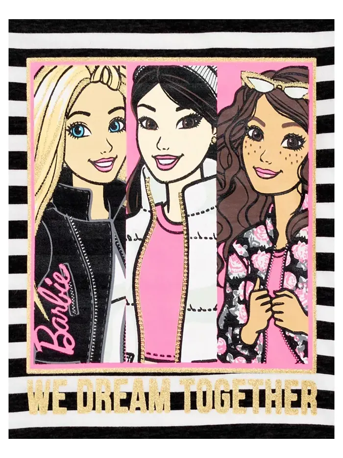 Футболка и тюль-пачка с сеткой для девочек Toddler Barbie — изображение 4 из 6, черный/розовый