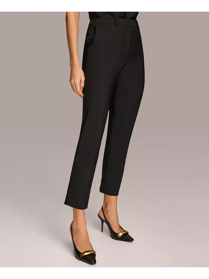 Женские классические брюки прямого кроя Donna Karan New York — изображение 3 из 7, черный