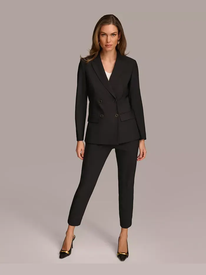 Женские классические брюки прямого кроя Donna Karan New York — изображение 5 из 7, черный