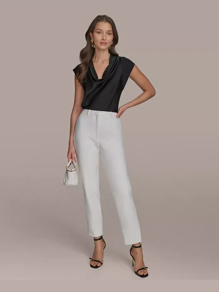 Женские классические брюки прямого кроя Donna Karan New York — изображение 7 из 7, черный