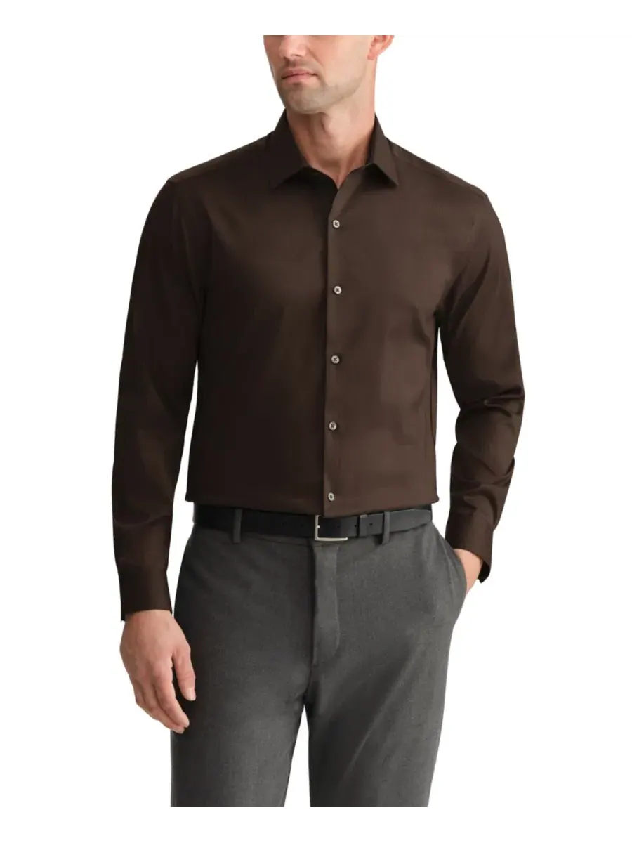 Рубашка с длинным рукавом Van Heusen — изображение 1 из 3, коричневый