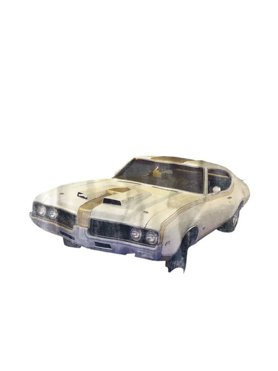 Футболка с принтом Oldsmobile 442 Logovision — изображение 3 из 3, белый