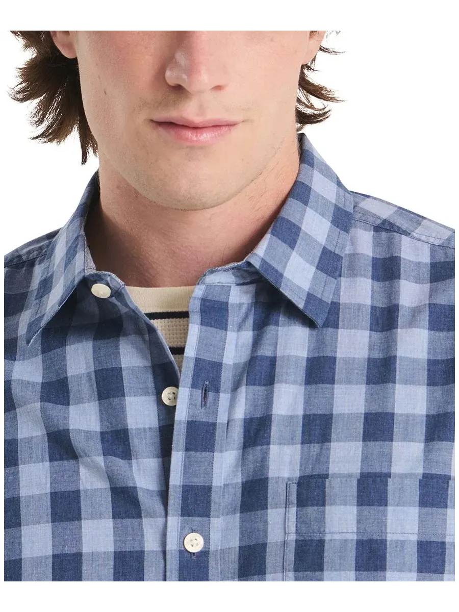 Мужская рубашка с длинным рукавом и принтом в клетку Nautica — изображение 3 из 4, темно-синий