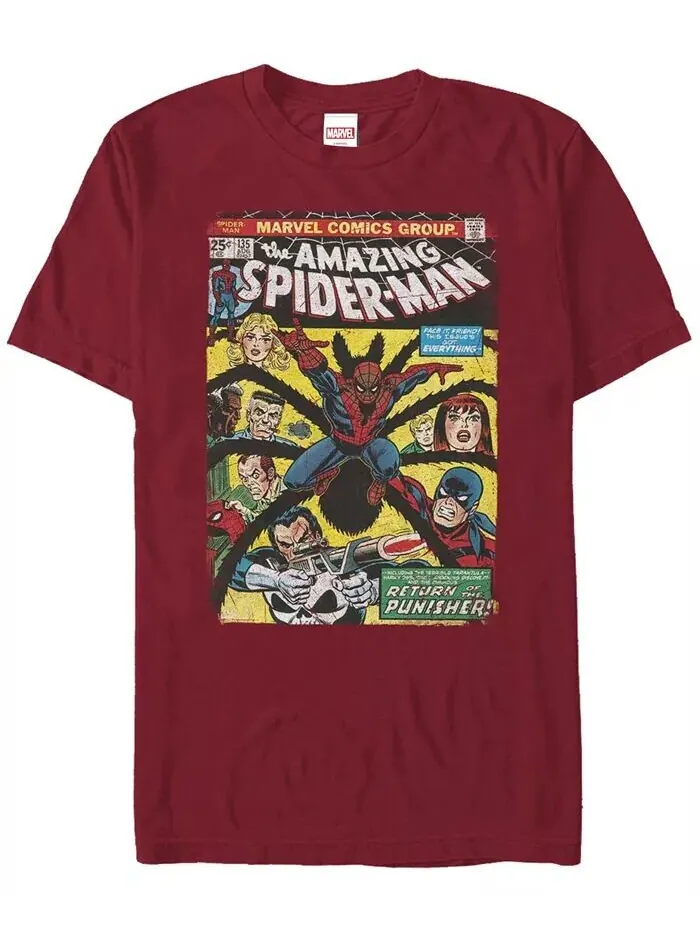 Футболка мужская Spidey Cover с коротким рукавом и круглым вырезом Fifth Sun — изображение 1 из 1, красный
