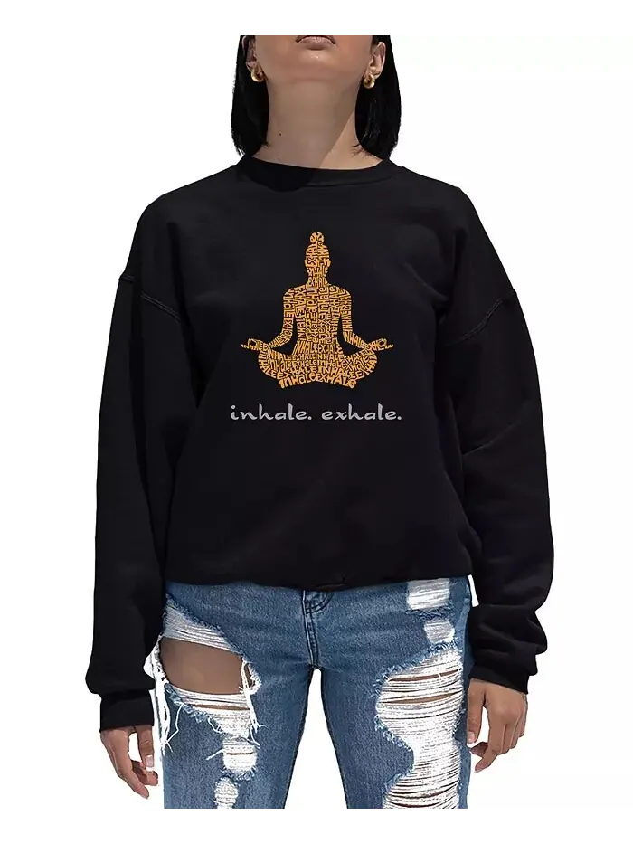Женская толстовка Word Art Crewneck Inhale Exhale LA Pop Art